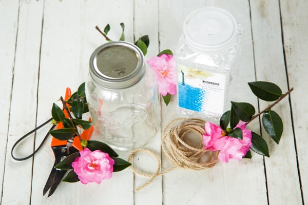Camellias in Mason Jars Step 2